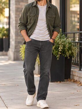 Levi's 514 Men's Straight Leg Pants 32x30 Charcoal Gray Washed Casual